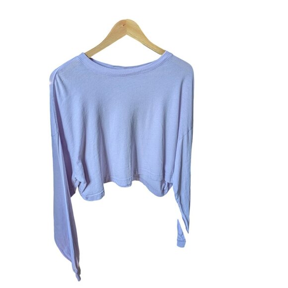 Garage Light Purple Cropped Long Sleeve Top Women Medium - Picture 5 of 11